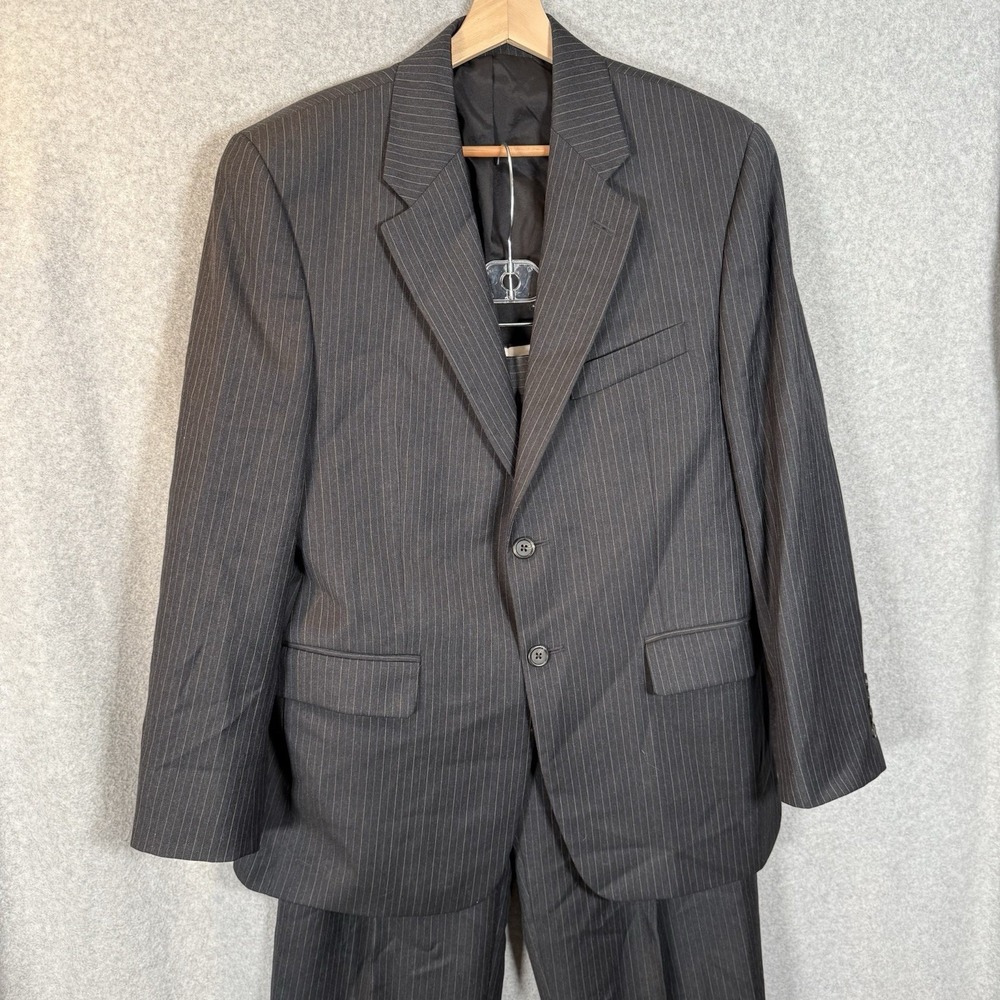 Lauren ralph lauren suit mens 40s gray pinstripe 22x30 and 32x27 tuxedo two - Picture 2 of 15